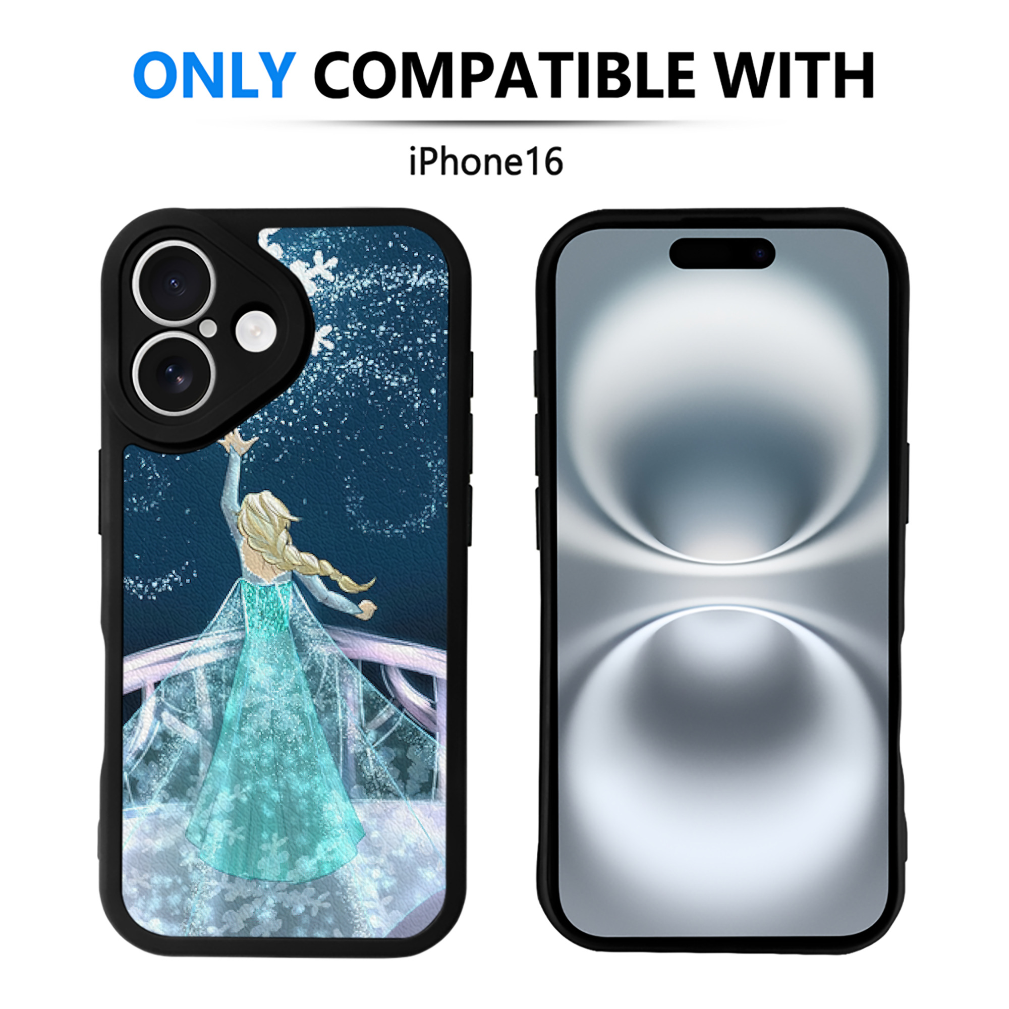 （画像用） アナと雪の女王 アンナ エルサ Frozen Anna Elsa 【iPhone 16シリーズ対応】シリコンスマホケース（レザー調） 材質：シリコン